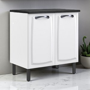 Balcão Cozinha em Aço 2 Portas 80cm com Tampo New Premium Itatiaia 