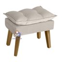 Ver imagem 2 de Poltrona/cadeira Decorativa e Puff Glamour com Pés Quadrado Bege