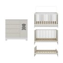 Ver mais imagens de Berço Americano 3 em 1 com Cômoda 1 Porta 4 Gavetas Fofura Multimóveis Mp4724 Branco/off White