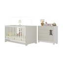 Ver imagem 2 de Berço Americano 3 em 1 com Cômoda 1 Porta 4 Gavetas Fofura Multimóveis Mp4724 Branco/off White