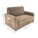 Ver imagem 2 de Sofá Cama com Baú 2 Lugares Harry Suede Bege