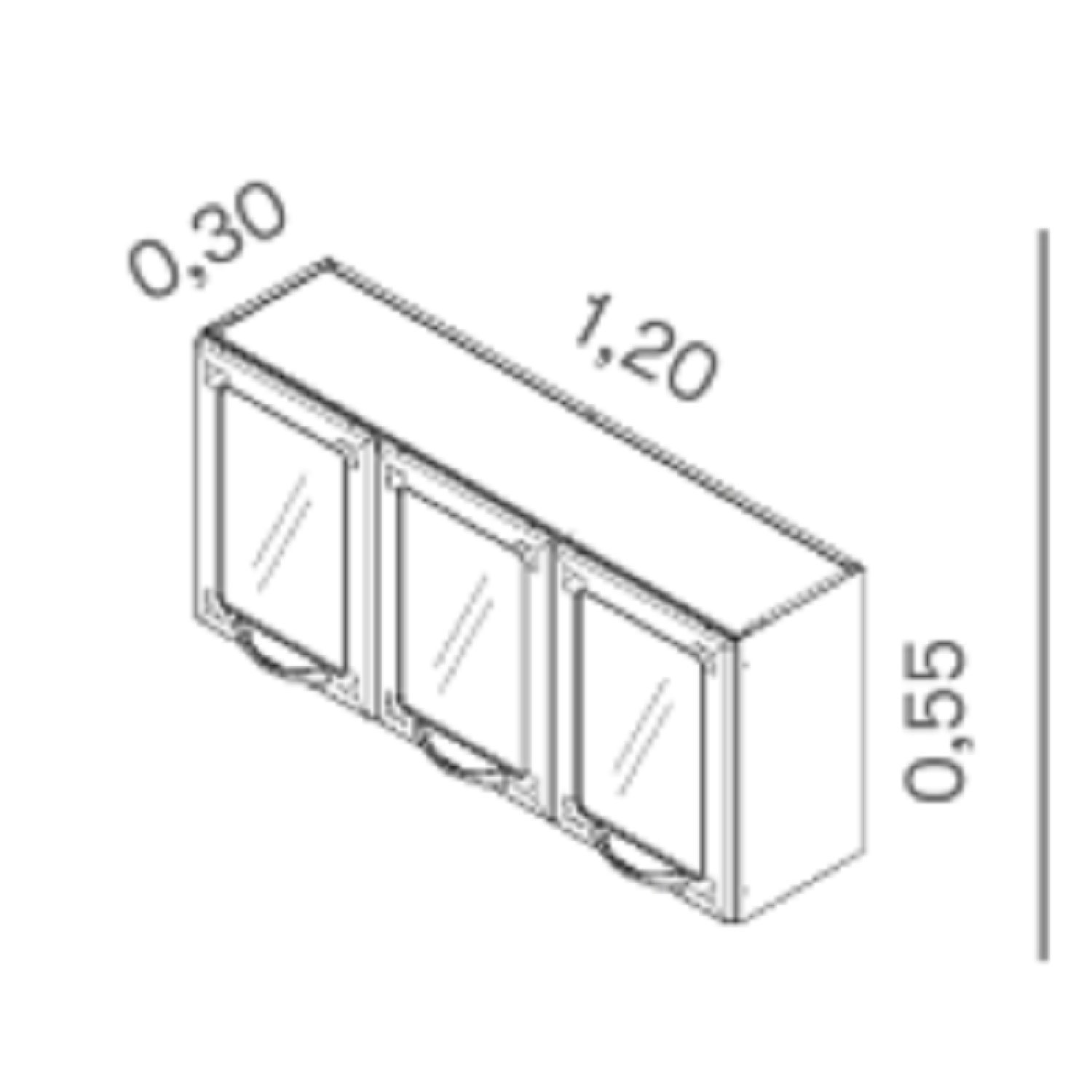 Armário em Aço 120cm 3 Portas com Vidro New Premium  - 5