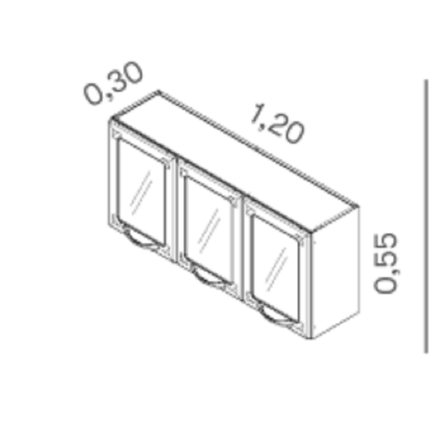 Armário em Aço 120cm 3 Portas com Vidro New Premium  - 5