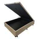 Ver imagem 2 de Base Box com Baú Casal Linho Bege 1,38 X 1,88 Reforçada