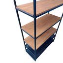 Ver imagem 5 de Estante Industrial com 2 Prateleiras de Chapa de Ferro e 3 Prateleiras de Madeira