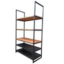 Ver imagem 2 de Estante Industrial com 2 Prateleiras de Chapa de Ferro e 3 Prateleiras de Madeira
