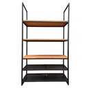 Ver imagem 1 de Estante Industrial com 2 Prateleiras de Chapa de Ferro e 3 Prateleiras de Madeira
