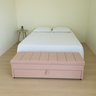 Baú Gaveta Estofado em Módulos Tamanho Queen 160x50x45cm Produto na Cor Rosa - 2