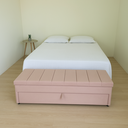Ver imagem 2 de Baú Gaveta Estofado em Módulos Tamanho Queen 160x50x45cm Produto na Cor Rosa