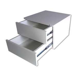 Kit 2 Mesa de Cabeceira com 2 Gavetas Cor Branco 40x30x30 100% Mdf