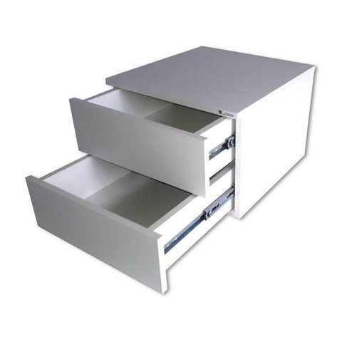 Kit 2 Mesa de Cabeceira com 2 Gavetas Cor Branco 40x30x30 100% Mdf