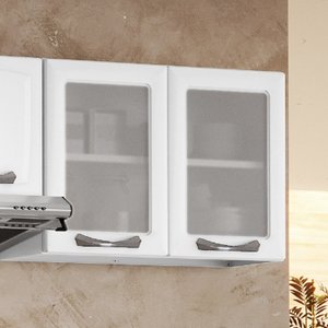 Armário em Aço 80cm 2 Portas com Vidro New Premium Itatiaia