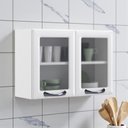 Ver imagem 1 de Armário de Cozinha em Aço 2 Portas com Vidro 80cm New Premium Itatiaia Branco