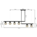 Ver imagem 4 de Luminária Pendente Lustre Jabuticaba Moon Preto com Bolas Globos Esferas Âmbar Moderno Luxo Inl109