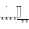 Luminária Pendente Lustre Jabuticaba Moon Preto com Bolas Globos Esferas Âmbar Moderno Luxo Inl109 - 3