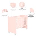 Ver imagem 4 de Quarto de Bebê Completo Doce Sonho com Berço Guarda Roupa 2 Portas Cômoda Trocador e Colchão Movellu