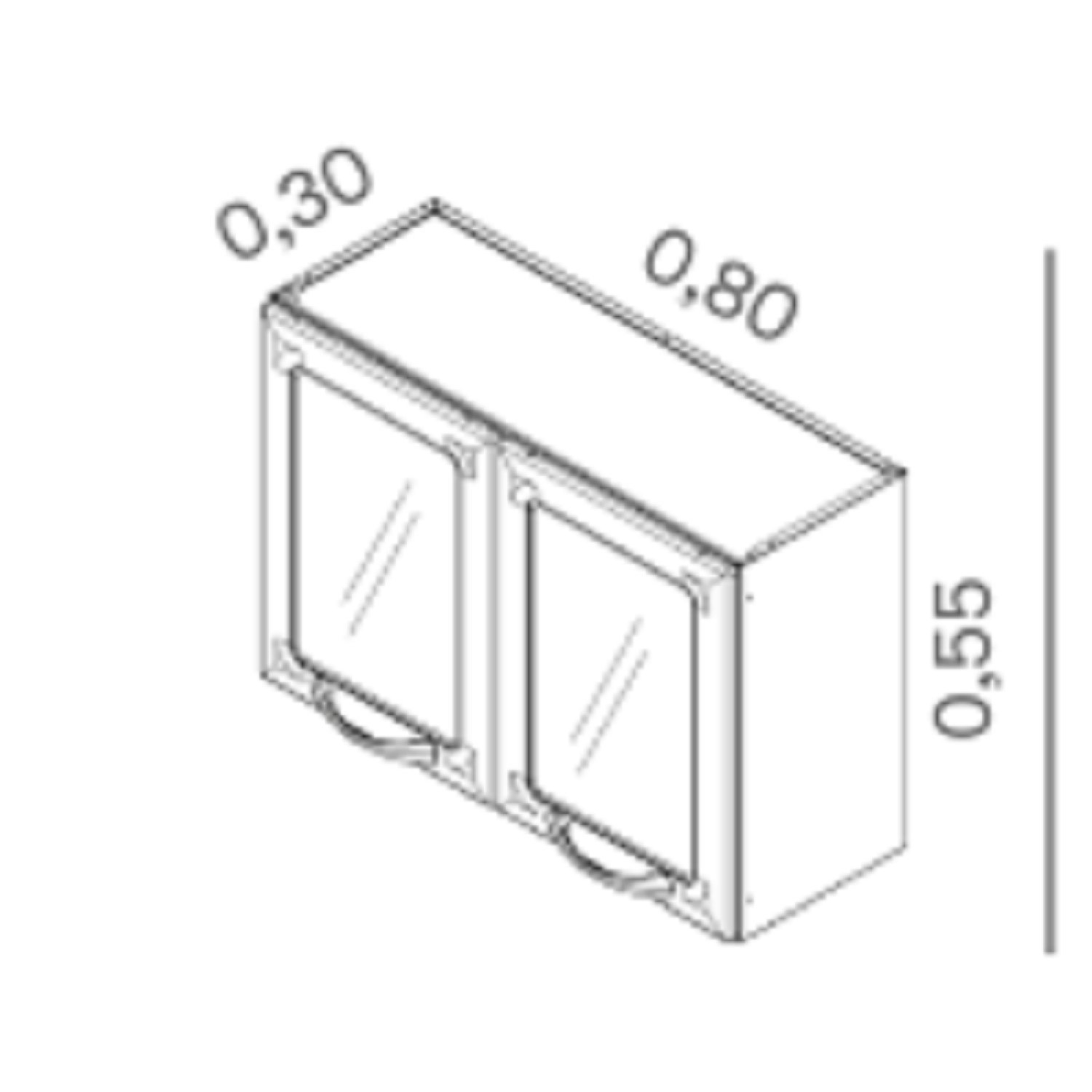 Armário em Aço 80cm 2 Portas com Vidro New Premium  - 5