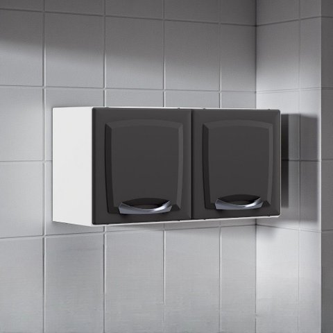 Armário de Cozinha em Aço 2 Portas para Geladeira 80cm New Premium Itatiaia Cinza/Grafite/Branco