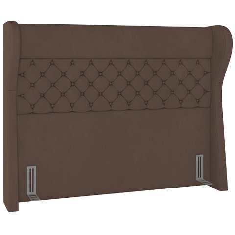 Cabeceira Cama Box Queen 160 Cm P05 Madrid Veludo Marrom - Lyam Decor