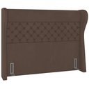 Ver imagem 1 de Cabeceira Cama Box Queen 160 Cm P05 Madrid Veludo Marrom - Lyam Decor