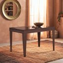 Ver imagem 2 de Mesa de Jantar Extensível Gênova 4 a 6 Lugares Vidro Preto Pés em Madeira Maciça