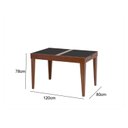 Ver imagem 3 de Mesa de Jantar Extensível 120x80cm Tampo de Vidro Paris Marrom/Imbuia