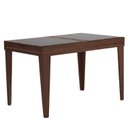 Ver imagem 1 de Mesa de Jantar Extensível Gênova 4 a 6 Lugares Vidro Preto Pés em Madeira Maciça