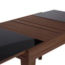 Ver imagem 5 de Mesa de Jantar Extensível Gênova 4 a 6 Lugares Vidro Preto Pés em Madeira Maciça