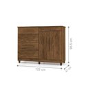 Ver imagem 3 de Cômoda Piazza Nobre 2 Portas 5 Gavetas MDP Puxadores MDF Imbuia Vila Rica