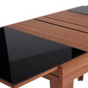 Ver imagem 5 de Mesa de Jantar Extensível Genova Tampo de Vidro 4 a 6 Lugares Mel Vidro Preto