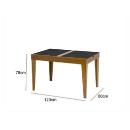 Mesa de Jantar Extensível Tampo de Vidro 120x80cm Paris  - 3