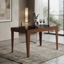 Ver imagem 2 de Mesa de Jantar Extensível Genova Tampo de Vidro 4 a 6 Lugares Mel Vidro Preto