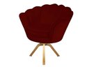 Ver imagem 2 de Poltrona Decorativa Pétala Base Giratória Madeira Suede Marsala Mz Decor