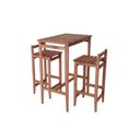 Ver imagem 3 de Conjunto Mesa Bistrô 2 Banquetas Madeira Macica Marrom