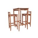 Ver imagem 2 de Conjunto Mesa Bistrô 2 Banquetas Madeira Macica Marrom