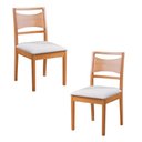 Ver imagem 2 de Conjunto de Sala 4 Cadeiras Mobile e Mesa Mobile 1,10 Madeira Maciça, Encosto Laminado -távoli Decor