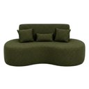 Ver imagem 2 de Sofá 2 Lugares Orgânico Curvo Sala de Estar Living 153 x 80 Pequeno com 3 Almofadas Casa Lar Cor: