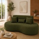 Ver imagem 1 de Sofá 2 Lugares Orgânico Curvo Sala de Estar Living 153 x 80 Pequeno com 3 Almofadas Casa Lar Cor: