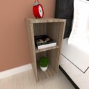 Ver imagem 1 de Mesa de Cabeceira Simples Amadeirado Minimalista Moderno Mesa Lateral Mdf