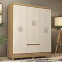 Ver imagem 1 de Guarda Roupa Casal Flash Ii 6 Portas + 2 Gavetas - Demóbile:amendola Touch/off-white