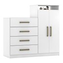 Ver imagem 4 de Cômoda 2 Portas 4 Gavetas Aurea Demóbile Branco