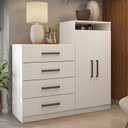 Ver imagem 1 de Cômoda 2 Portas 4 Gavetas Aurea Demóbile Branco