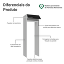 Ver imagem 3 de Porta-Geladeira 73 cm 1 Porta Basculante Branco/Preto Agata Madesa
