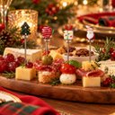 Ver imagem 2 de Kit 4 Garfinhos Natalinos para Petiscos e Aperitivos com Enfeites de Natal a: 2cm L: 13cm C: 10cm
