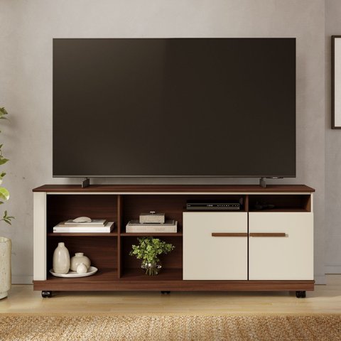 Rack para TV até 65 Polegadas 160cm 2 Portas Coral