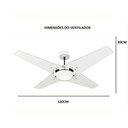 Ver imagem 7 de Ventilador de Teto Com Controle Remoto Natuvent Callis Led 4 Pás Madeira Teca 6500k Branco Frio, Luz