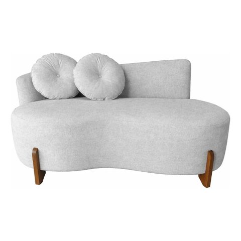Namoradeira Lounge Decorativa 150cm Sala Linho:bege/liso
