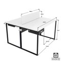 Ver imagem 3 de Escrivaninha Mesa Escritório com Gavetas 1 Gaveta 2 Lugares 120cm Industrial Branco