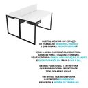 Ver imagem 7 de Escrivaninha Mesa Escritório com Gavetas 1 Gaveta 2 Lugares 120cm Industrial Branco
