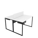 Ver imagem 2 de Escrivaninha Mesa Escritório com Gavetas 1 Gaveta 2 Lugares 120cm Industrial Branco